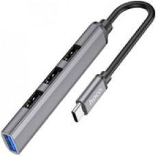 Переходник HOCO HB26 4 IN 1 ADAPTER (TYPE-C TO USB3.0+USB2.0*3) [765475] (SILVER)